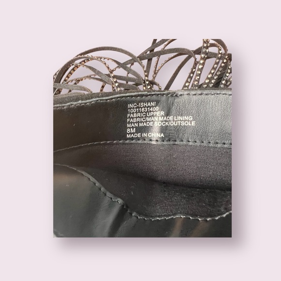 INC International Concept Ishani Black‎ Rhinestone Studded Fringe Boot Size 8M - Picture 5 of 14